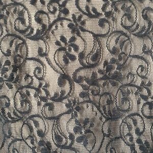 Black lace over tan shell